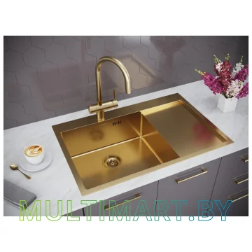 Кухонная мойка Paulmark Atlan PM217851-BGL (брашированное золото) картинка 3